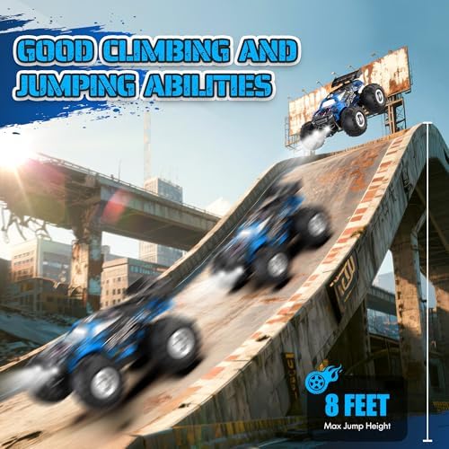 Remote Control Car, All-terrain Remote Control Truck for Boys 8-12, Headlight, Dual Motors, 1:20, 10KM/H, 2.4GHZ, Speed-friendly, Sturdy, Rechargeable RC Cars for Christmas, Beginner, Kids 6+