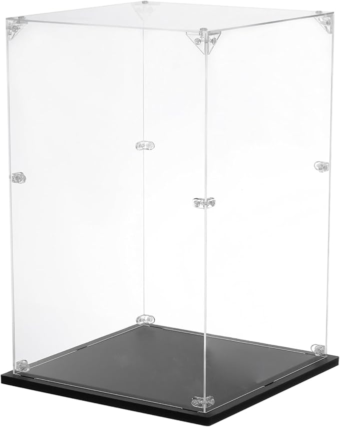 MECCANIXITY Acrylic Display Case, 8''x12''x14'' Clear Display Box Assemble Dustproof Display Box Storage Organizer for Collectibles Action Figures