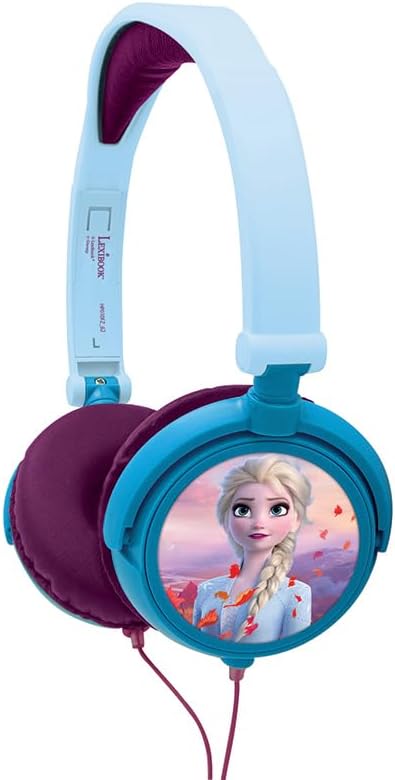 Lexibook Disney Frozen Elsa Stereo Headphones, Kid-Friendly Power, Foldable and Adjustable, Blue/Black, HP010FZ
