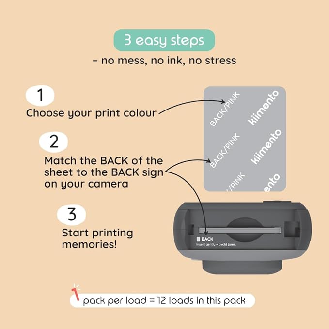 kiimento Print Pack for P2 Instant Print Camera, 40-prints Variety, Ink‑Free Thermal Cards, 78×56 mm Vertical, BPA & BPS Free, 4 Styles (10 Each): Timeless, Golden, Calm, Sweet