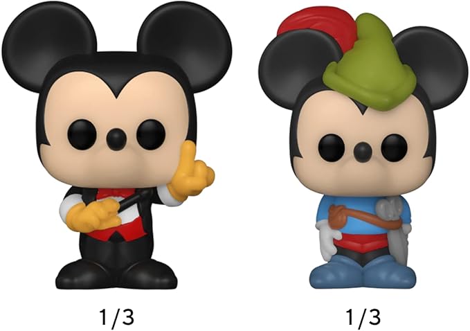 Funko Bitty POP! Disney - Minnie, 4-Pack - Minnie Mouse (red Dress), Daisy Duck, Donald Duck and A Surprise Mystery Mini Figure - 0.9 Inch (2.2 Cm) Collectable - Stackable Display Shelf Included