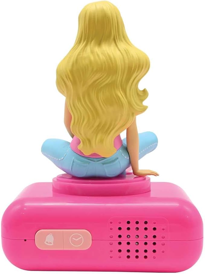LEXiBOOK, Mattel Barbie, Barbie Nightlight Alarm Clock, Sounds and Melodies, LCD Backlit Screen, Luminous, Snooze, Pink, RL800BB