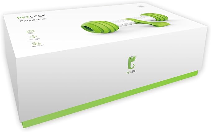 PETGEEK Interactive Dog Toys, Motion Activated Electronic Dog Toy Interactive Dog Bone Toys for Medium Large Dogs, USB Rechargeable Automatic Dog Toy for Boredom and Stimulating (Green)