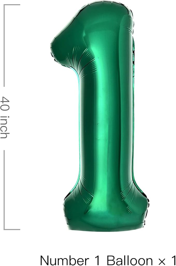 Dark Green Number 1 Balloons Large Emerald Green Number Balloons 40 Inch Jungle Safari Birthday Party Supplies Graduation Decorations Forest Green 1 Balloon