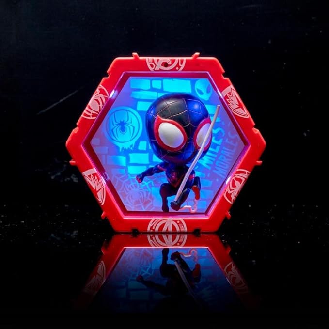 Wow! PODS Spiderman Collection - Miles Morales | Superhero Light-Up Bobble-Head Figure | Official Marvel Collectable Toys & Gifts, 4 inches