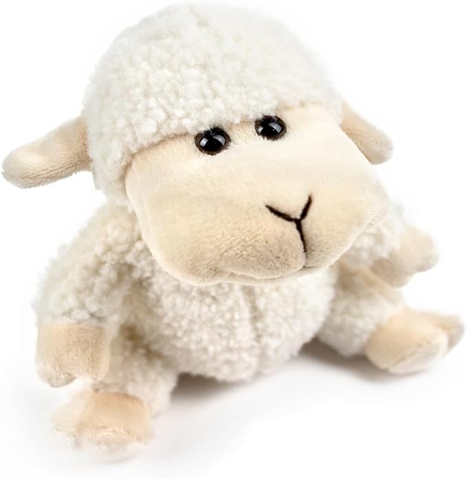 Tiny Heart Sheep Stuffed Animal, Soft Plush Lamb, Cute White Lamb Toys (Sitting Position)