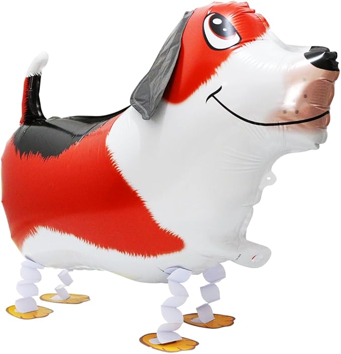 Cute Red Puppy Dog Balloon Air Walker Doggy Balloon Pet Animal Party Supplies, 4 Pack Cartoon Air Walking Dog Balloons Walk Harrier Doggy Supplies For Birthday Baby Wedding Shower
