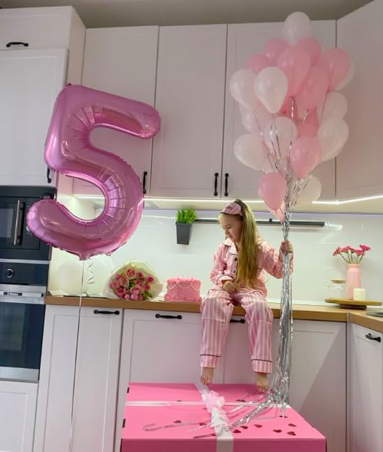 Pink 9 Number Balloon 40 Inch, Jumbo Giant Happy 9th 19 29 39 49 99 Birthday Party Decorations, Large Nine Mylar Foil Anniversary Birthday Party Engagement Decorations