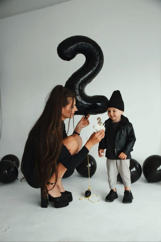 Black Number 100 Balloon 40 inch, 100 Number Balloons, 100th Black Birthday Decorations, 100 Year Old Women Men Party Supplies