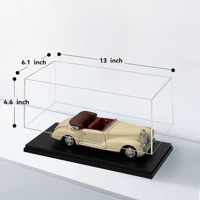 1:18 No Assembly Diecast Display Case with Plastic Base - Acrylic Model Car Display Boxes - Dustproof Showcase for Collectibles Memorabilia (2, 1:18)