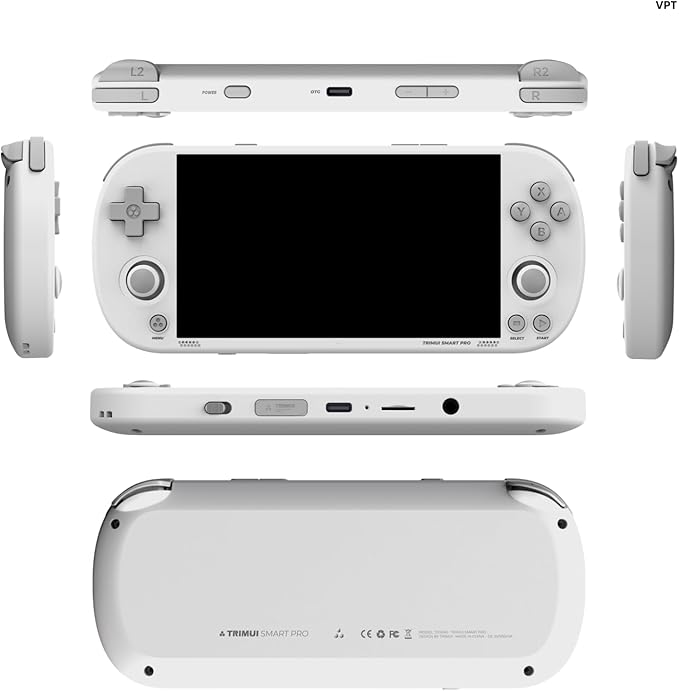 Smart Pro Handheld Game Console, Mini Game Player Compatible with More Than 20 formats of Games and 5 inch IPS High-Definition Screen, Portable Video Game Console (White 64G)