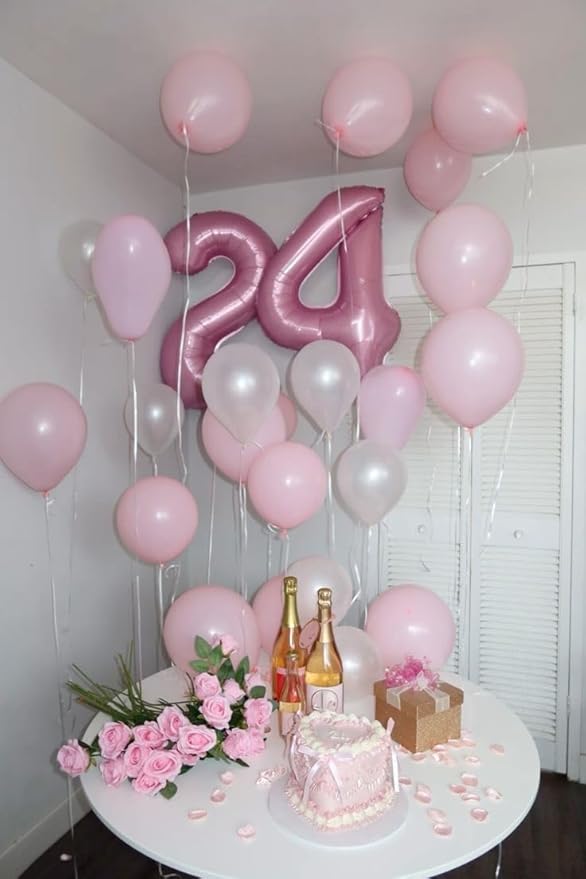 Balloon 14 Number, Large 14th Pastel Pink Birthday Decorations for 1 4 14 41, 40 Inch Foil Balloon for Wedding Engagement Photo Shoot Memorial Day's Supplies