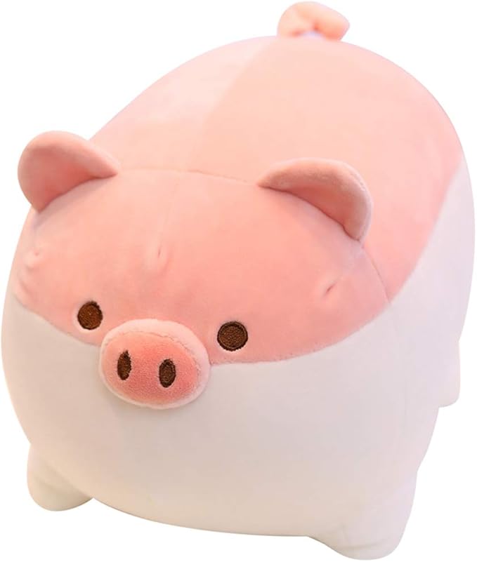 Levenkeness Soft Fat Pig Plush Hugging Pillow,Cute Piggy Stuffed Animal Doll Toy Gifts for Bedding, Kids Birthday, Valentine, Christmas (Pink, 15.7")