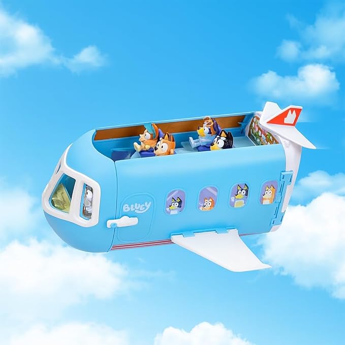 Bluey 3-in-1 Transforming Airplane Toys for Kids Playset, Turns into Resort & Boat, Airplane Toys for Kids 5-8 Includes Exclusive Captain Figure