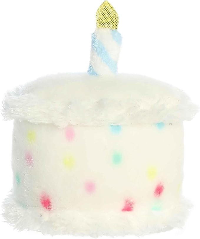 Aurora® Adorable Palm Pals™ Happy B'Day Cake Stuffed Animal - Fun Collectible Plush for Kids and Adult Collectors - Perfect for Decorating Rooms and Birthday Gifts - White 5.5 Inches