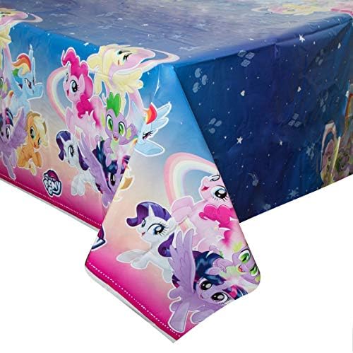 My Little Pony Birthday Party Supplies Favor Deluxe Bundle Pack Serves 16 includes 16 Plates, 16 Napkins, 1 Table Cover, 1 Banner, 16 Loot Bags, 24Tattoos, 1 Dinosaur Sticker Sheet