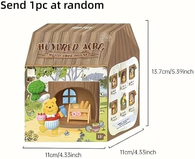 MINISO Winnie The Pooh Tree House Series Blind Box Cute Desktop Ornament Gift Collection 1 Random Easter Gift
