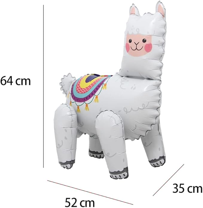 4D Walking Balloons Animal Foil Balloon Lion Panda Alpaca Ballon Jungle Forest Zoo Theme Baby Shower Birthday Party Supplies (4D Alpaca)