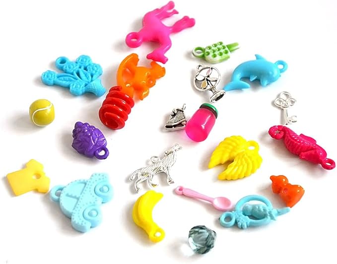 TomToy Double-Sided I Spy Trinkets for I Spy Bag, I Spy Bottle, Mixed Miniatures, Small Buttons, Beads, Charms and Objects, 1-3cm, Set of 20 trinkets