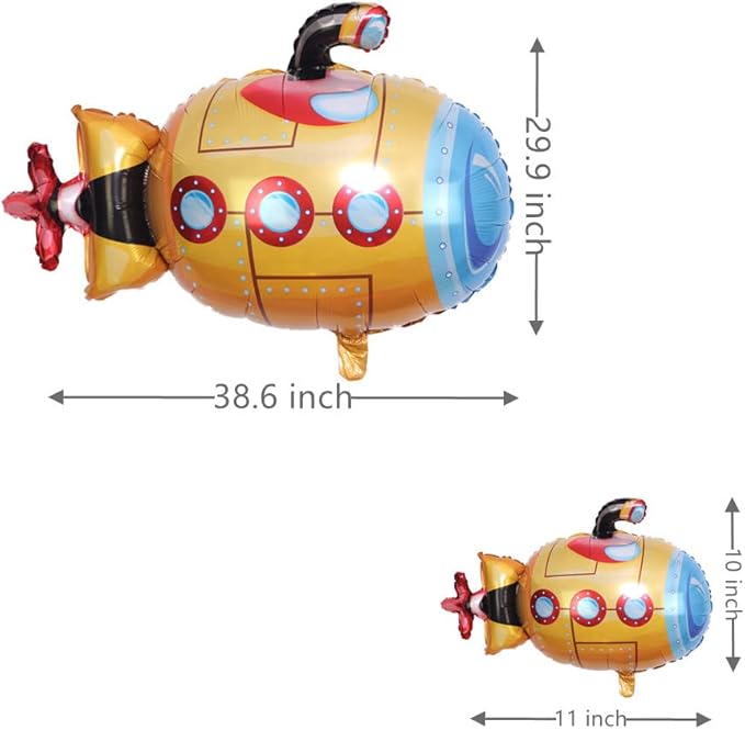 My Pet Elephant 12pc 2 Size Submarine & Mini Balloons for Baby Shower, Birthday Party