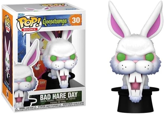 Funko Goosebumps R. L. Stine + Pop Protector: Pop! Horror Books Vinyl Figure (Bundled with ToyBop Brand Box Protector Case) (Bad Hare Day (1996) Bunny Rabbit in Hat #30/80898)