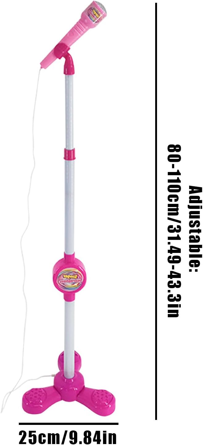 Stand Up Microphone - Colorful Toy with Adjustable Stand, Connectable Singing Machine for Children, Fun Music Play Young Singers Party Educational Play Performances