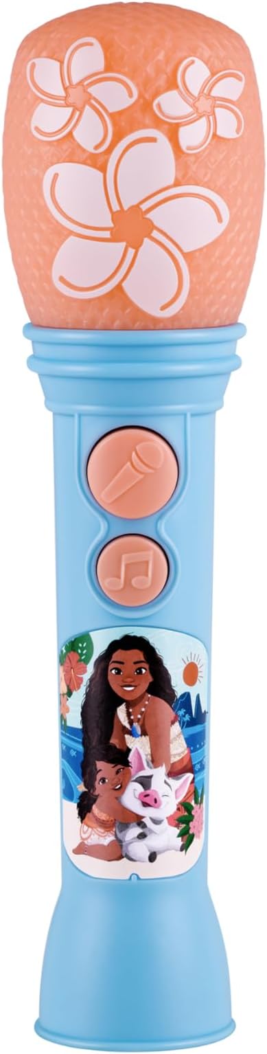 ekids Disney Princess Moana Toy Microphone for Kids, Musical Toy for Girls with Built-in Music, Kids Microphone Designed For Fans of Moana Toys for Girls