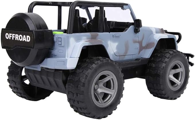 Car Toy 1:16 Off-Road Military Fighter Friction Powered Toy Vehicle with Fun Lights and Sounds