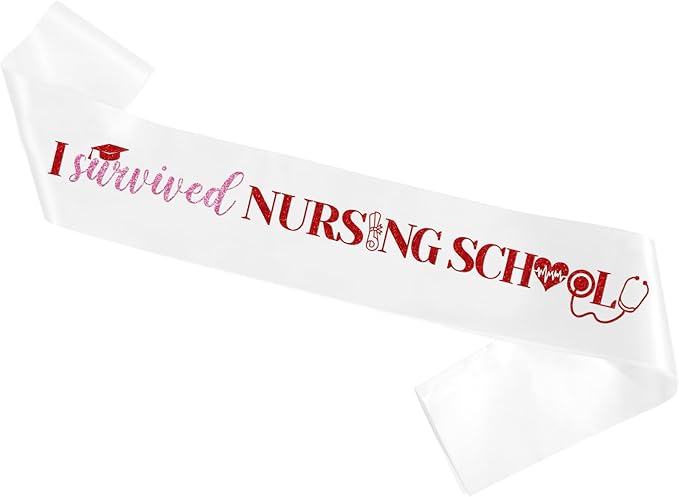 I Survived Nursing School Sash, Nurse Rn Class of 2026 Graduation Party Decorations Supplies, Congrats Grad Nursing School Graduation Gifts for Women Girls