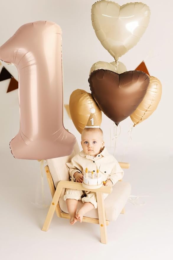 40 Inch Light Brown Numbers 9 Balloon, Balloons Decorations for 9 19 90 Birthday Party, Engagement, Wedding, Graduations, Photo Shoot Supplies