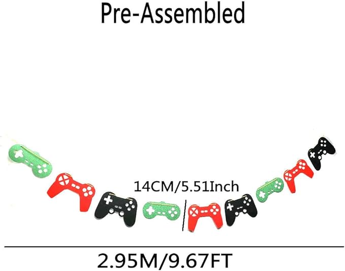 Video Game Controller Banner Game Controller Birthday Party Supplies on Birthday Decorations Themed Garland Video Party Decorations Pre-Assembled