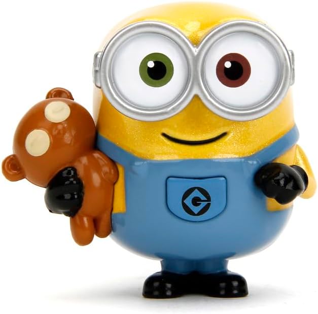 Jada Toys Minion Figure (1 Piece) - 1 of 4 Collectible Figures (Stuart, Kevin, Otto, Bob) Metal for Fans and Children from 8 Years, Wave 1, Random Selection, Approx. 6.5 cm Each