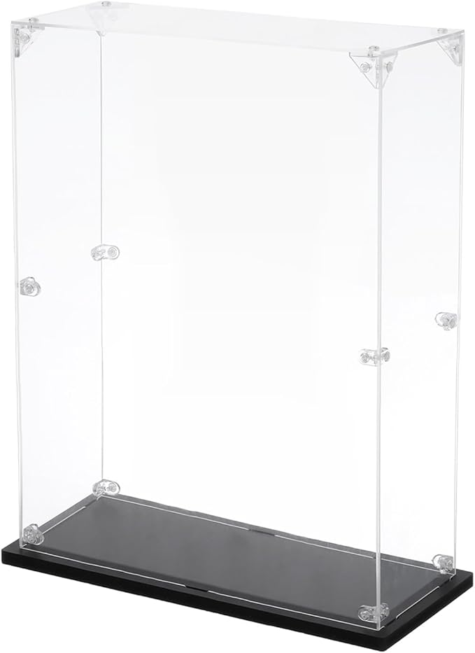 MECCANIXITY Acrylic Display Case, 4''x8''x14'' Clear Display Box Assemble Dustproof Display Box Storage Organizer for Collectibles Action Figures