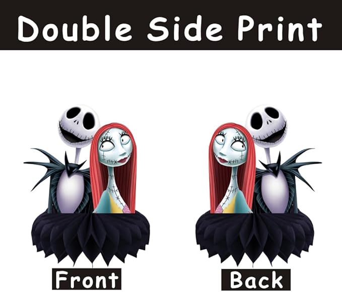 8Pcs Nightmare Table Centerpieces Birthday Party Supplies Double Side Table Decorations for Kids Party Decorations