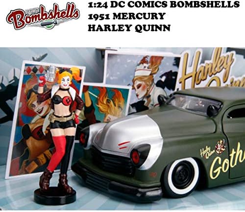 Jada DC Comics Bombshells Harley Quinn & 1951 Mercury Die-cast Car, 1: 24 Scale Vehicle & 2.75" Collectible Figurine 100% Metal