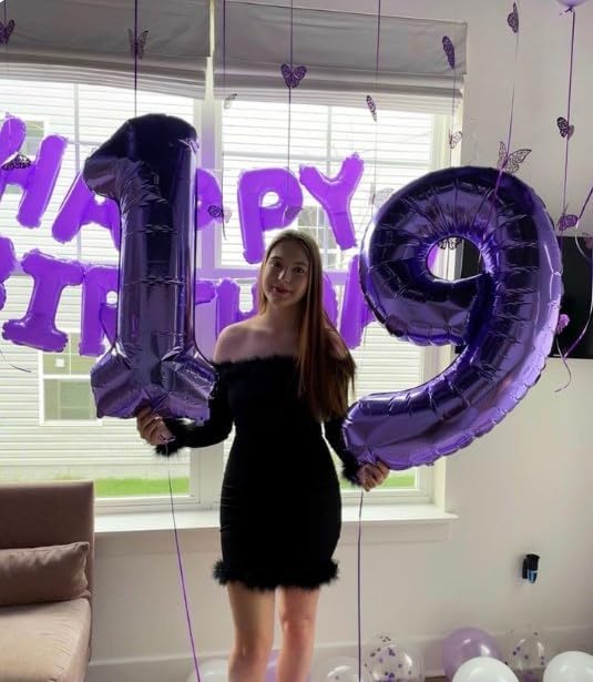 Large Purple Number 3 Balloon 40 Inch, 3 Three Wednesday Birthday Balloons,3rd 13 30 31 33 43 53 Birthday Party Decorations, Purple Birthday Parties Anniversary Graduation Supplies