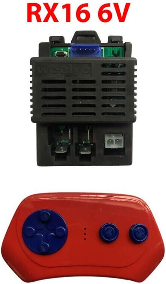 2.4G RC Remote Control Receiver 6V 12V 24V Electric Motor Controller Compatible for Children Electric Toy Car with Battery Installation Instructions(RX16 6V Full set)