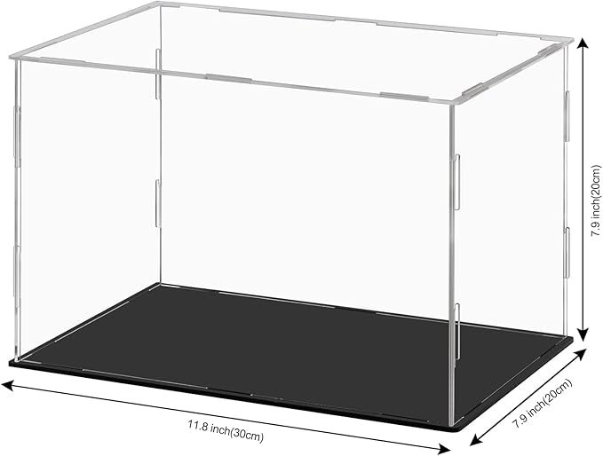 Display Case 11.8x7.8x7.8inch,30x20x20cm for Collectibles Assemble Clear Acrylic Box Alternative Glass Case for Display Action Figures Home Storage Organizing Toys