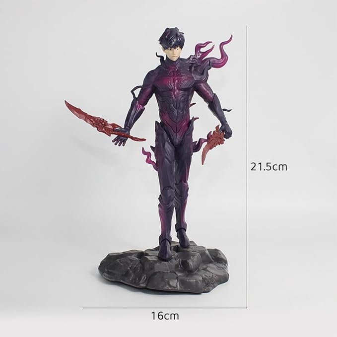 Sung Jin Woo Figure Hunting Form Anime Action Figures Standing Pose 8.46" Desktop Figurine Anime Sung Jin Woo Statue Collections