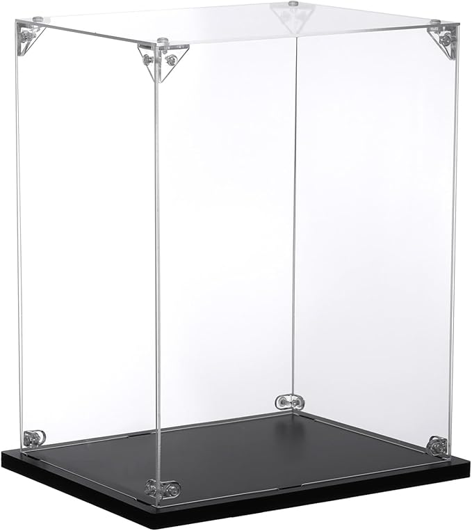 MECCANIXITY Acrylic Display Case, 8x6x8 Inches Clear Display Box Assemble Dustproof Display Box Storage Organizer for Collectibles Action Figures
