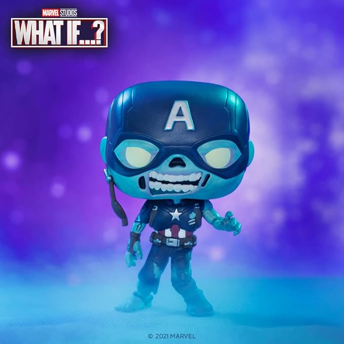 Funko Pop Marvel: What If? - Zombie Captain America Vinyl Bobblehead - Marvel What If - Collectable Vinyl Figure - Gift Idea - Official Merchandise - Toys for Kids & Adults - Superheroes Fans