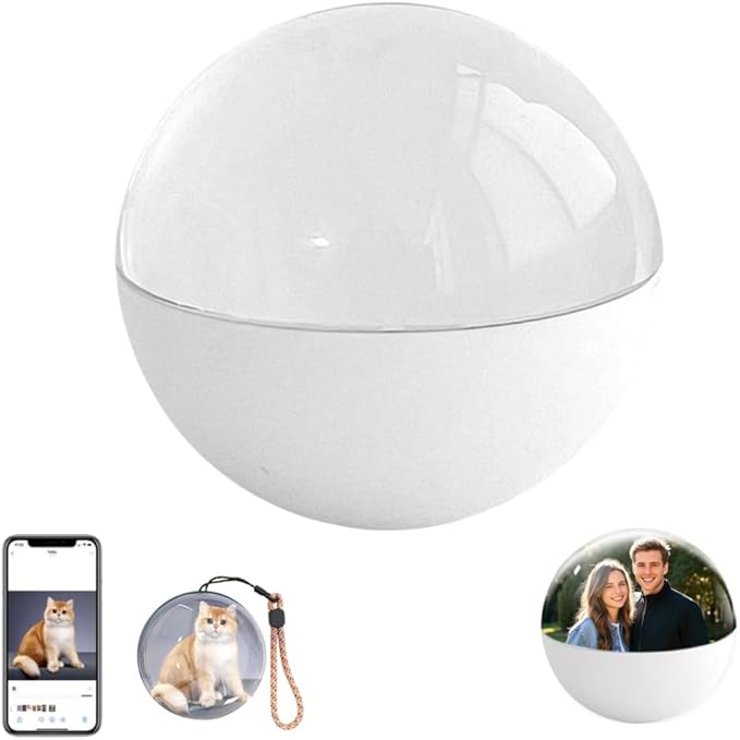 2.7" Crystal Ball Video Player,Memory Orb,Personalized Digital Photo Video Player with Digital & Heartbeat Display,Uploadable Videos & Photos Through Mobile APP,for Anniversary Birthday