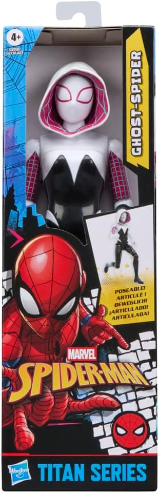 SPIDER-MAN Marvel Titan Series Ghost-Spider Action Figure, 12-Inch-Scale (30 cm) Super Hero Toys for Kids Ages 4+