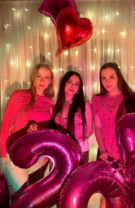 Hot Pink Helium Number Balloon 40 Inch, Giant Foil Hot Pink Number 0 Birthday Balloons, Large Numbers 10 20 30 40 50 60 70 80 90 100 2025, Party Celebration Supplies Decorations