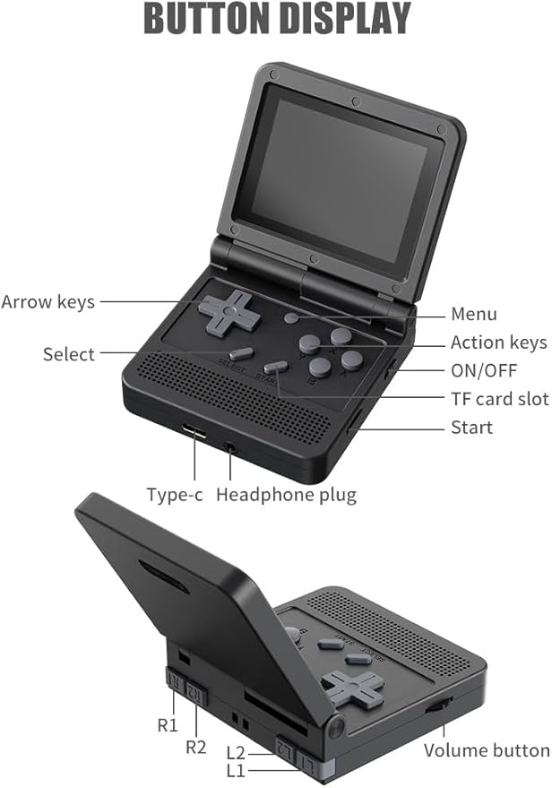 GoolRC Retro Handheld Game Console, with 16G Built-in 2000 Classic Games, Portable Hand Held Open Source Linux System 3.0-in HD IPS Screen Handheld Game Console (Yellow 16GB)