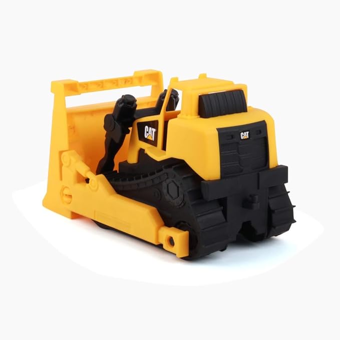 Cat Construction Fleet 10” Bulldozer Toy – Heavy‑Duty Plastic, Working Blade & Free‑Rolling Wheels, Indoor/Outdoor Sandbox Vehicle for Toddlers & Kids Ages 2 +, Yellow