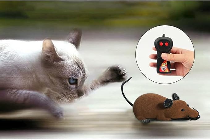 Greatstar Remote Control Rat Toy, Wireless Electronic Mouse, One Best Gift for Your Cats Dogs Pet Or Kids & Children Curious Love (Brown)