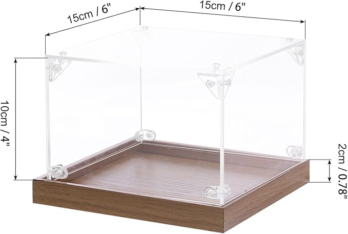 MECCANIXITY Acrylic Display Case, 6"x6"x4" Clear Display Box Assemble Dustproof Storage Organizer Showcase for Collectibles Action Figures