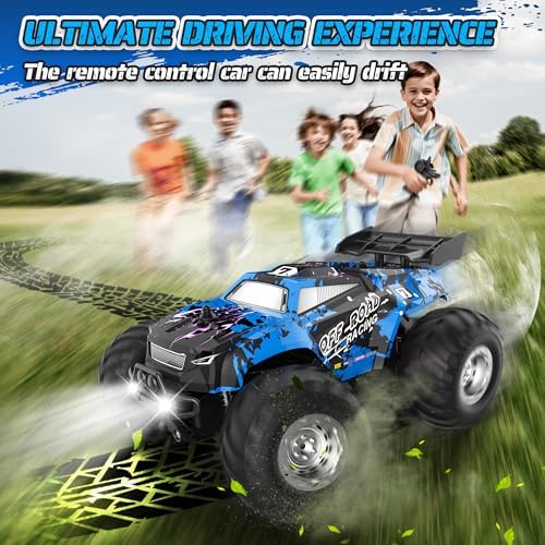 Remote Control Car, All-terrain Remote Control Truck for Boys 8-12, Headlight, Dual Motors, 1:20, 10KM/H, 2.4GHZ, Speed-friendly, Sturdy, Rechargeable RC Cars for Christmas, Beginner, Kids 6+