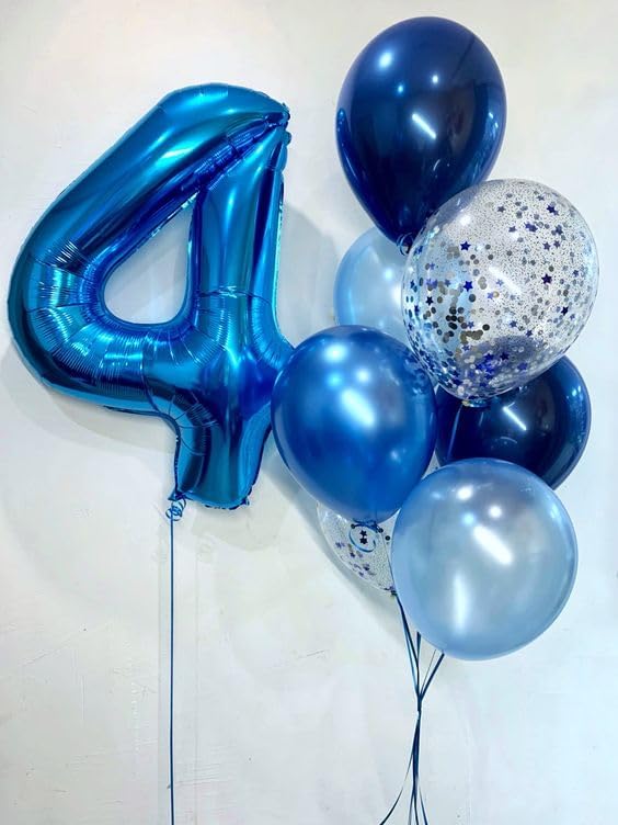Navy Blue Number 12 Balloon 40 inch, 12 Number Balloons, 12th Navy Blue Birthday Decorations, 12 Year Old Girls Boys Blue Party Supplies